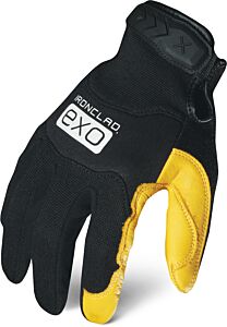 Ironclad Exo2-Mplg-03-M Exo Pro Gold Goat Leather Gloves, Neoprene Knuckle Impact Protection, Black & White, Size Medium