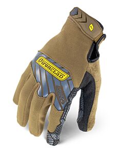 Ironclad Iex-Pgg-02-S Command Grip Gloves, Silicone Infused Touchscreen Palm, Brown, Size Small