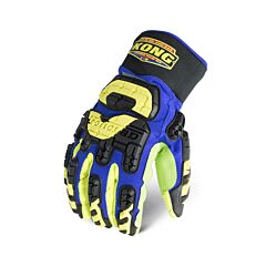 Ironclad Indi-Ccpw-04-L Kong Cotton Corded Waterproof Gloves, Blue & Yellow, Size Large