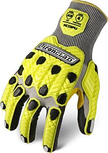Ironclad Kci3Pu-06-Xxl Command A3 Pu Impact Knit Gloves, Touchscreen, Yellow & Gray, Size 2X-Large