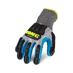 Ironclad Kkc5Bw-04-L Kong Knit A4 Insulated Gloves, Impact Protection, Gray & Blue, Size Large
