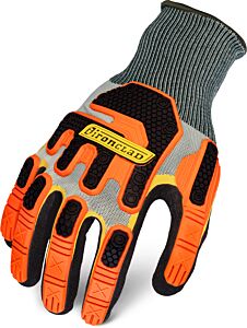 Ironclad R-Exo-01-Xs Exo Knit Gloves, Impact Protection, Touchscreen, Gray & Orange, Size X-Small