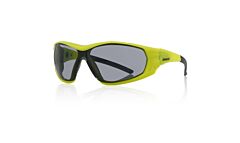 Ironclad G61063 Axis Safety Glasses, Hybrid, Hi Viz Frame, Anti-Scratch/Anti-Fog, Smoke Lens