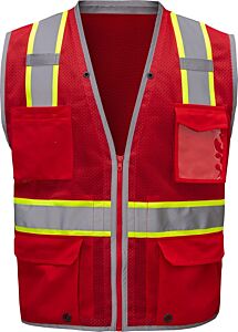 Gss Safety 1714 Non-Ansi Enhanced Visibility Hype-Lite Safety Vest, Red