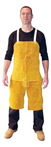 Tillman 4336 24" X 36" Brown Cowhide Leather Split Leg Bib Apron