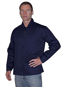 Tillman 6230Il Indura Fire Resistant Cotton Welding Jacket, 30" Long, Blue, Size Large