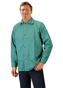 Tillman 6230Wcm Indura Fr Cotton Welding Jacket, 30" Long, Green, Size Medium