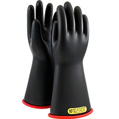 Novax 156-2-14/9 Class 2, 14", Straight Cuff, Black Over Red, Black, Size 9