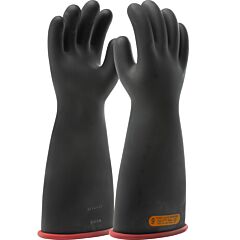 Novax 156-4-16/12 Class 4 Rubber Insulating Gloves With Straight Cuff - 16", Black, Size 12