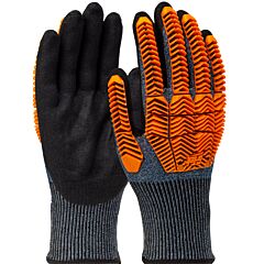 G-Tek 16-Mpt430/Xl Seamless Knit Polykor® Blended Gloves With D3O® Impact Protection And Nitrile Microsurface Coated Palm & Fingers, Dark Blue, Size X-Large