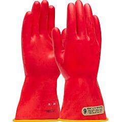 Novax 178-00-11/12 Class 00 Ultra-Thin Rubber Insulating Glove With Straight Cuff, 11" Length, Red, Size 12