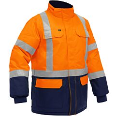 Bisley 343M6450X-Ornv/M Ansi Type R Class 3 And Csa Z96 Class 2 X-Back Extreme Cold Jacket With Navy Bottom, Hi-Vis Orange, Size Medium
