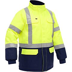 Bisley 343M6450X-Ylnv/L Ansi Type R Class 3 And Csa Z96 Class 2 X-Back Extreme Cold Jacket With Navy Bottom, Hi-Vis Yellow, Size Large