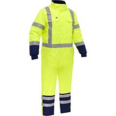 Bisley 344M6453X-Ylnv/3X Ansi Type R Class 3 Extreme Cold Coverall With X-Back, Hi-Vis Yellow, Size 3X-Large