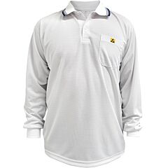 Uniform Technology Bp801Lc-Wh-S Long Sleeve Esd Polo Shirt, White, Size Small