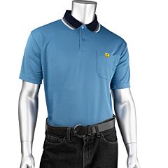 Uniform Technology Bp801Sc-Rb-L Short Sleeve Esd Polo Shirt, Royal, Size Large