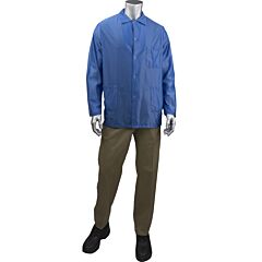 Uniform Technology Br49A-44Rb-M Statstar Short Esd Labcoat, Royal, Size Medium