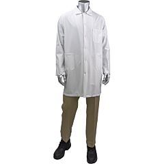Uniform Technology Br51-47Wh-L Statmaster Long Esd Labcoat, White, Size Large