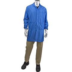 Uniform Technology Br51C-44Rb-4Xl Statstar Long Esd Labcoat - Esd Knit Cuff, Royal, Size 4X-Large