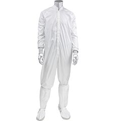 Uniform Technology Cc1245-16Wh-L Ultimax Stripe Iso 3 (Class 1) Cleanroom Coverall, White, Size Large