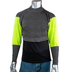 Pip P150Sp-2Cm-Hvb-Tl-3Xl Ata® Blended Cut Resistant Pullover With Hi-Vis Sleeves And Thumb Loop, Dark Gray, Size 3X-Large
