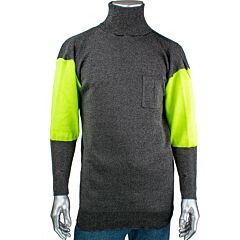 Kut Gard P191Sp-Pp1-Tl-2Xl Ata® Blended Cut Resistant Pullover With Hi-Vis Sleeves, Dark Gray, Size 2X-Large