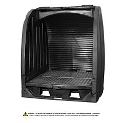 Enpac 4064-Bd-D 4 Drum Outdoor Storage Spill Containment Shed With Drain, Black, 66 Gallon Capacity