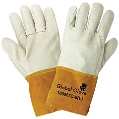 Global Glove 100Mtc Premium Grain Cowhide Mig/Tig Welder Gloves, Size Medium