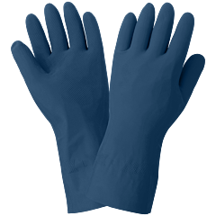 Global Glove Frogwear 150 Blue Unlined 18-Mil Rubber Latex Unsupported Gloves With Diamond Pattern Grip, Size Small