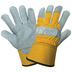 Global Glove 2190 Premium Cowhide Leather Palm And Duck Safety Cuff Gloves, Size Medium