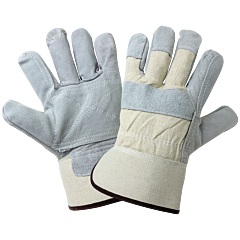 Global Glove 2250Dp Split Cowhide Double Palm Gloves, Size Large