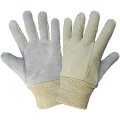Global Glove 2300Kw Economy Split Cowhide Leather Palm Gloves With Knit Wrist, Size Small