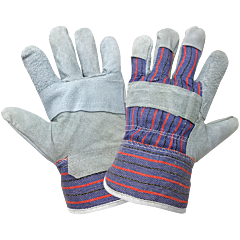 Global Glove 2350Pp Economy Patch Palm Split Cowhide Leather Gloves, Size Large