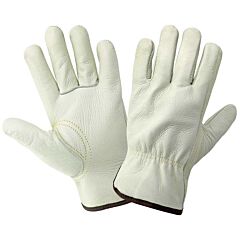 Global Glove 3200B Standard-Grade Grain Cowhide Beige Drivers Gloves, Size Small