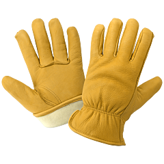 Global Glove 3200Dth Premium-Grade Grain Deerskin Insulated Gloves, Size Small