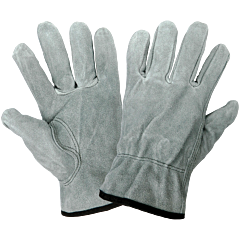 Global Glove 3200S Standard-Grade Gray Split Cowhide Leather Drivers Style Gloves, Size 2X-Large