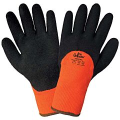 Global Glove Ice Gripster 338Int Three-Quarter Foam Rubber Coated Palm Hi-Vis Low Temperature Cut Resistant Gloves, Cut Level A2, Size X-Large