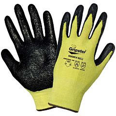 Global Glove Gripster 500Kv Yellow Aramid Fiber Nitrile Coated Palm Cut Resistant Gloves, Cut Level A2, Size 2X-Large