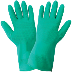 Global Glove 511Amb Ambidextrous 11-Mil Unlined Green Nitrile Wave Pattern Grip Unsupported Gloves, Size Large