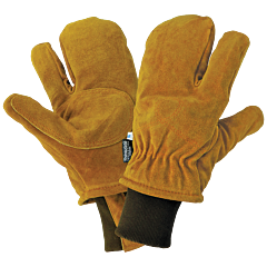 Global Glove 591F Premium Cowhide Split Finger Insulated Freezer Mitten, Size Medium