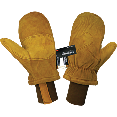 Global Glove 594Mit Premium Split Cowhide Leather Freezer Mittens With Reinforced Palm, Size Medium