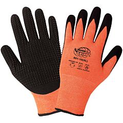 Global Glove Tsunami Grip 801 Hi-Vis Heat Resistant Dotted Palm Cut Resistant Gloves, Cut Level A2, Size Large