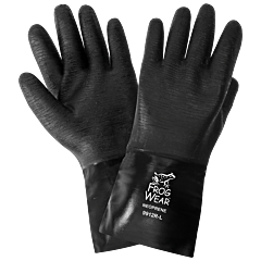 Global Glove Frogwear 9912R Premium Neoprene Rough Etched Finish 12-Inch Chemical Handling Gloves, Cut Level A2, Size One Size