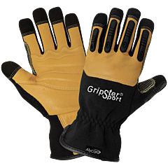 Global Glove Gripster Ac2008Sc Premium Grain Goatskin Cut And Hypodermic Needle Resistant Gloves, Cut Level A9/A7, Size Large