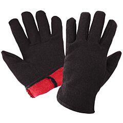 Global Glove C10Bjr Red Fleece-Lined Jersey Chore Gloves, Size Large