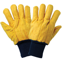 Global Glove C16Y Two-Ply Quilted Cotton Yellow Chore Gloves, Size Men'S