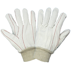 Global Glove C18C Bleached White Cotton Corded Gloves, Size Men'S