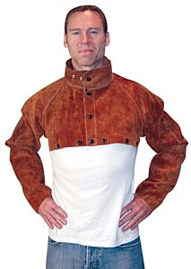 Tillman 382114-Xl Cape Sleeve W/14"Bib Brwn Leather In Lrge
