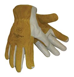 Tillman 1464S Yellow And White Top Grain Split Cowhide Unlined Drivers Gloves, Size Small