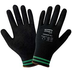 Global Glove Samurai Glove Cr588Mf Cut Resistant Black Aralene Nitrile-Coated Gloves, Cut Level A3, Size Medium
